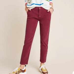 Sundry Leopard-Striped Corduroy Trouser Pants